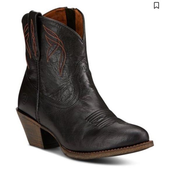 Ariat Women's Black Leather Ankle Boots - Picture 12 of 14